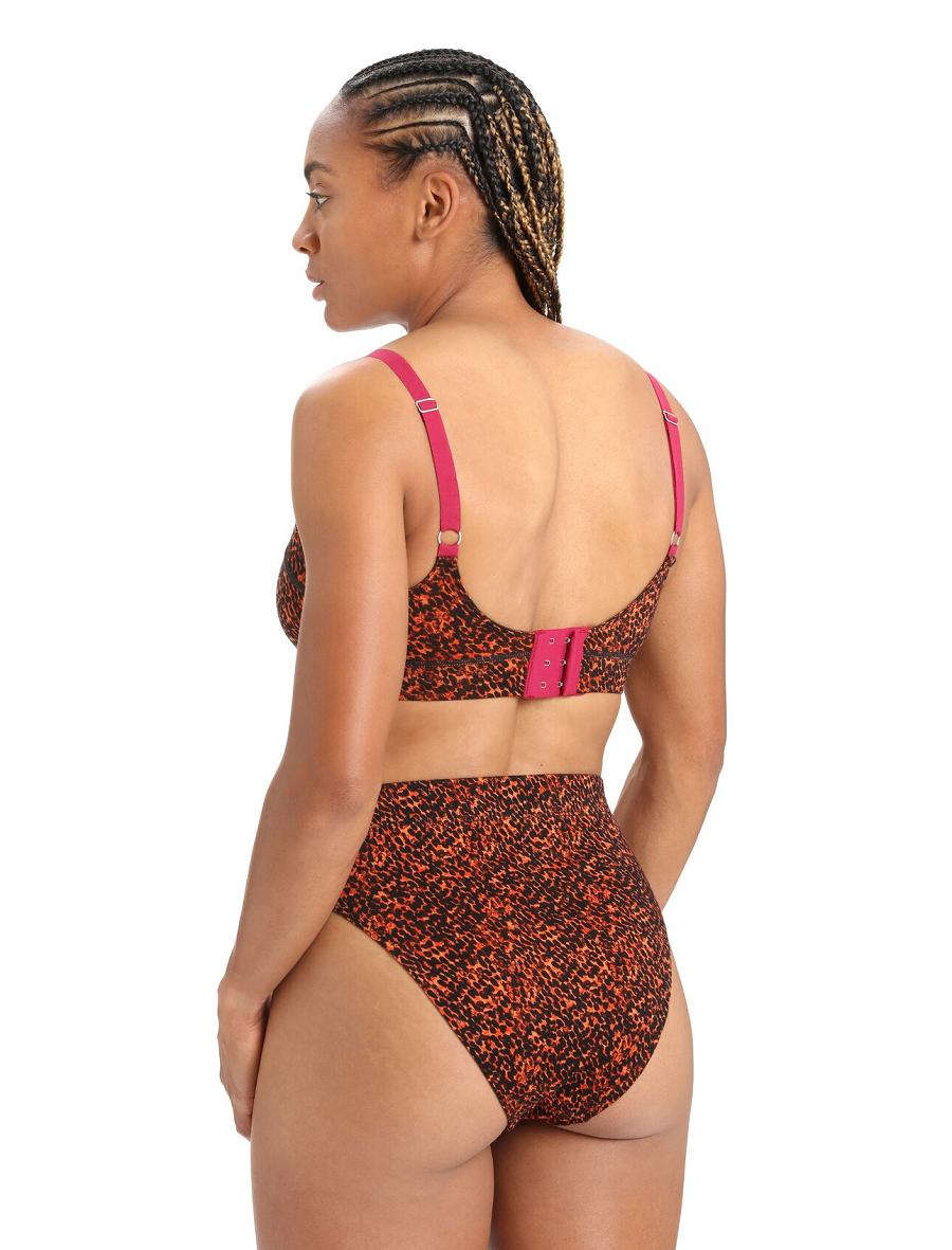 Black / Cherry Icebreaker Merino Queens Clasp Bra Women's One Piece & Sets | AU 1733NWYB